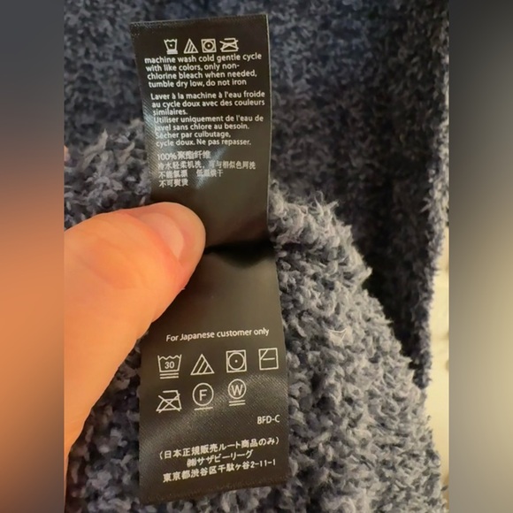 Barefoot Dreams Unisex CozyChic Long Robe in Heather Indigo/Deep Blue - Size 1 - Picture 14 of 16